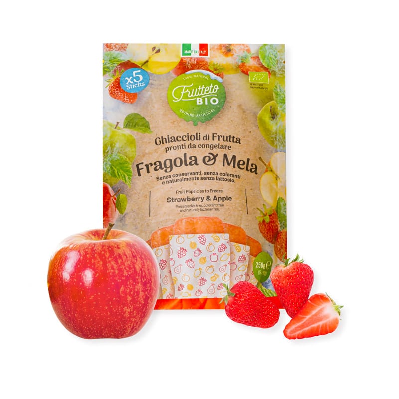 Ghiaccioli 250g gusto Fragola e Mela Biologico
